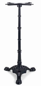 Cast iron bistro bar height table base in black powder coating