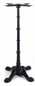 Cast iron four leg bistro bar height table base in black powder coating