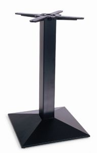 Cast iron square pyramid table base in black powder coating