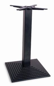Cast iron square step table base in black powder coating