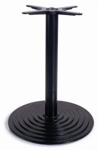 Cast iron round step table base in black powder coating