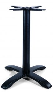 Cast iron four leg table base in black powder coating