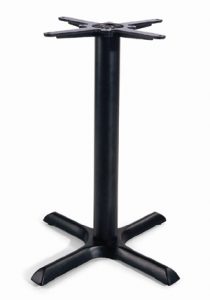 Cast iron four leg table base in black powder coating