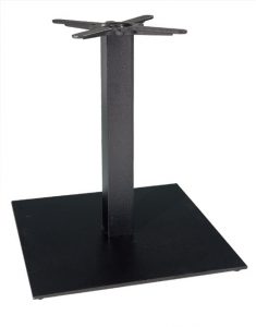 Cast iron square profile table base in black powder coating