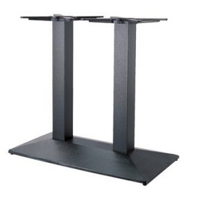 Cast iron rectangle twin pedistal pyramid table base in black powder coating