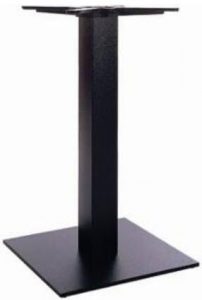 Cast iron square profile table base in black powder coating