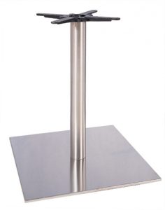 Square stainless steel profile table base with round column