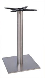 Square stainless steel profile table base with round column