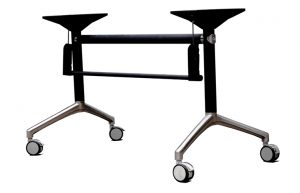 Refectory folding table base with wheels