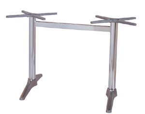 Aluminum refectory table base with middle bar