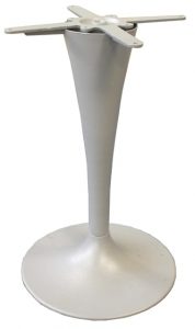 Steel tulip table base in silver powder coating