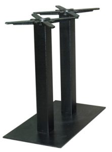 Mild steel rectangle twin pedistal profile table base in black powder coating
