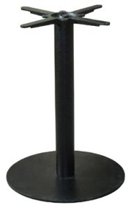 Cast iron round profile table base in black powder coating