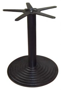 Cast iron round step table base in black powder coating